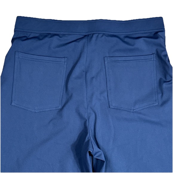 Halara Wide Leg Pants size L Pull on Faux Button Front Navy NWT - Picture 3 of 6